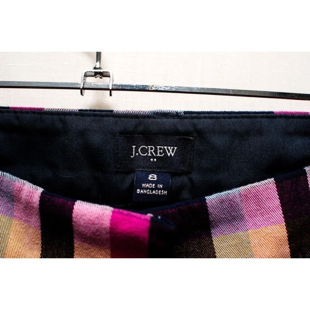 J Crew 8 plaid bright shorts colorful Re-imagined cotton